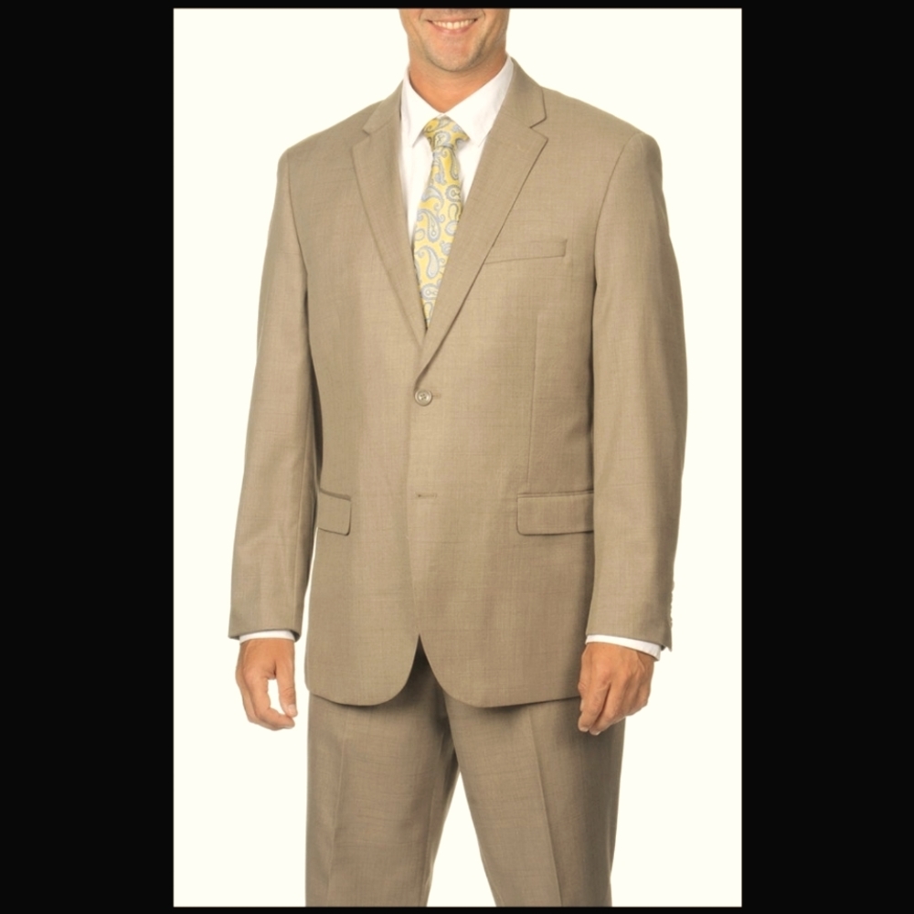 Mens Suit Tan 2 piece Modern Fit
